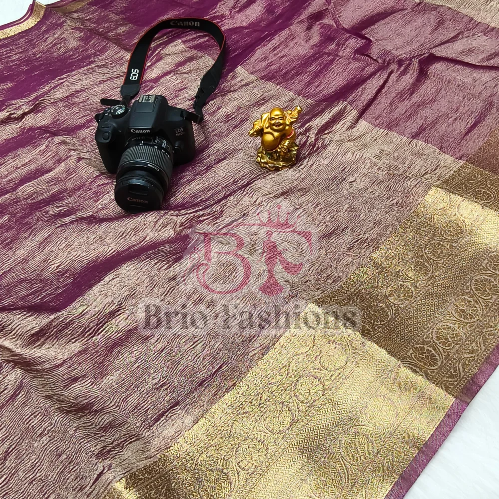 BANARASI TISSUE CRUSH SILk SAREES