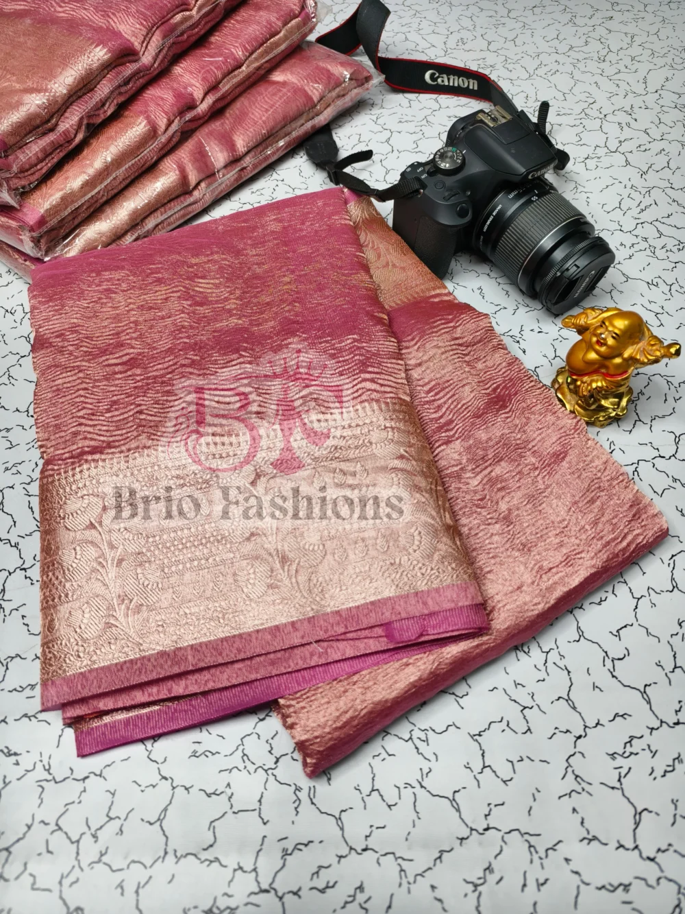 BANARASI TISSUE CRUSH SILk SAREES