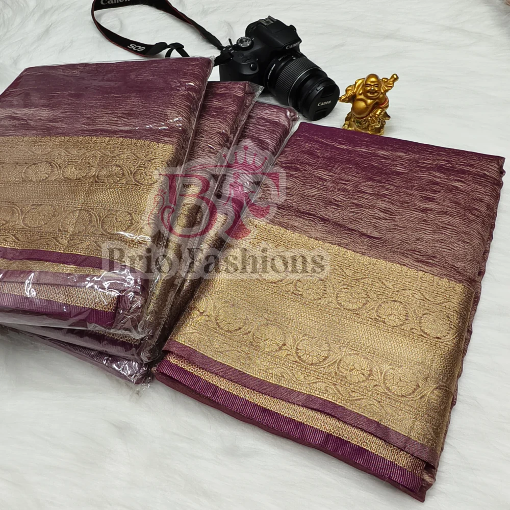 BANARASI TISSUE CRUSH SILk SAREES