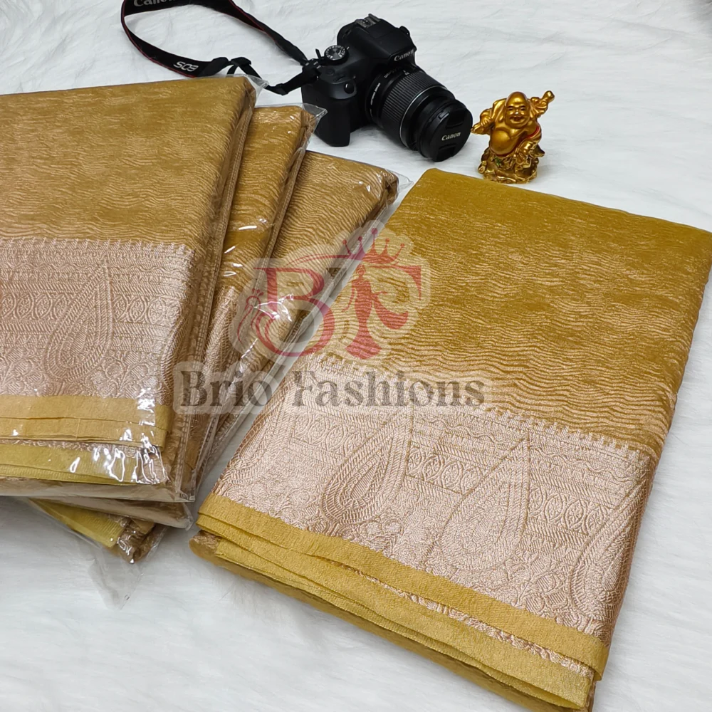 BANARASI TISSUE CRUSH SILk SAREES