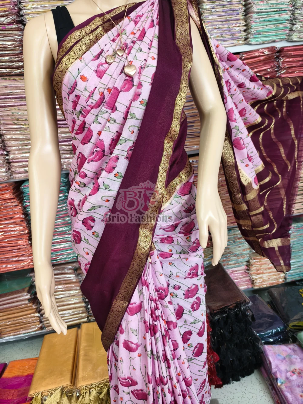 PURE MYSORE CONTRAST CREPE SILK 01 - Hurryep Technologies