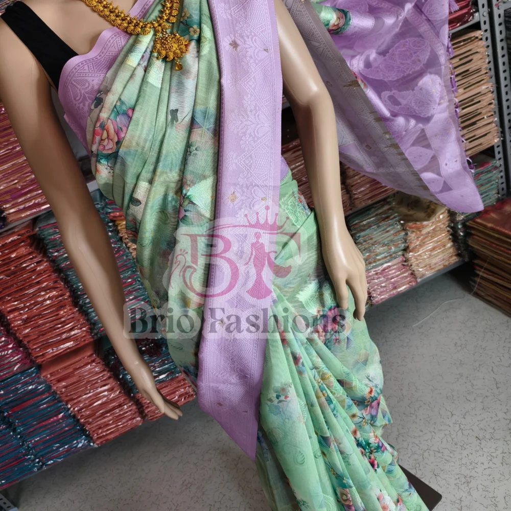 BOLLYWOOD BLOOM LINEN LAKHNAVI SAREE 05 - Hurryep Technologies