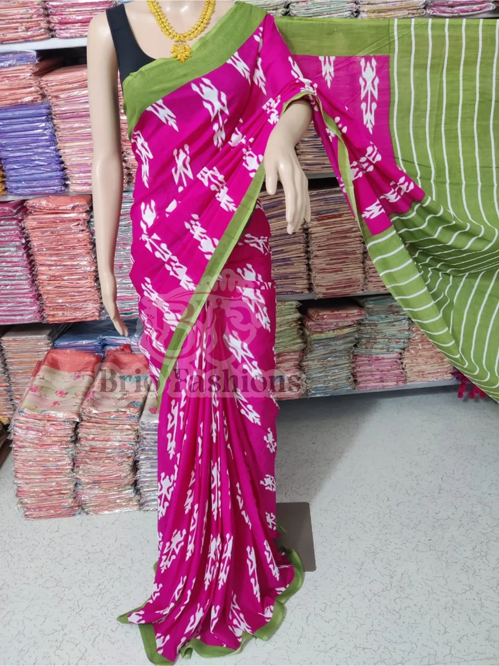 Cotton mul-mul saree in with blouse 07 -Hurryep Technologies