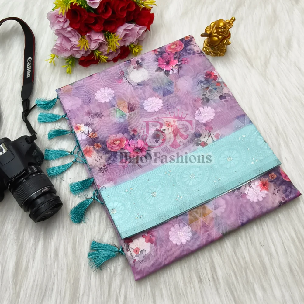BOLLYWOOD BLOOM LINEN LAKHNAVI SAREE 11 - Hurryep Technologies